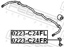 FEBEST Link/Coupling Rod, stabiliser bar (0223-C24FR)