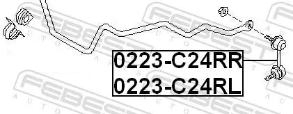 FEBEST Link/Coupling Rod, stabiliser bar (0223-C24RL)