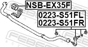 FEBEST Link/Coupling Rod, stabiliser bar (0223-S51FR)