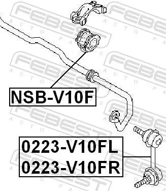 FEBEST Link/Coupling Rod, stabiliser bar (0223-V10FR)