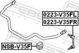 FEBEST Link/Coupling Rod, stabiliser bar (0223-V35FR)