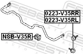 FEBEST Link/Coupling Rod, stabiliser bar (0223-V35RL)