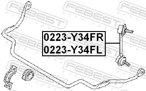 FEBEST Link/Coupling Rod, stabiliser bar (0223-Y34FR)