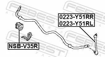 FEBEST Link/Coupling Rod, stabiliser bar (0223-Y51RL)