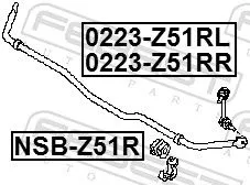 FEBEST Link/Coupling Rod, stabiliser bar (0223-Z51RR)