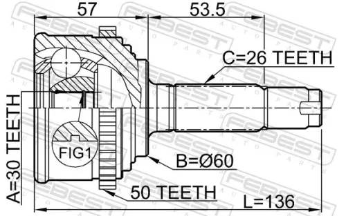 FEBEST Joint Kit, drive shaft (0310-CF4A50)