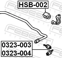 FEBEST Link/Coupling Rod, stabiliser bar (0323-004)