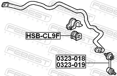 FEBEST Link/Coupling Rod, stabiliser bar (0323-019)