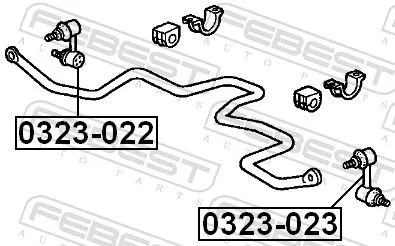 FEBEST Link/Coupling Rod, stabiliser bar (0323-023)