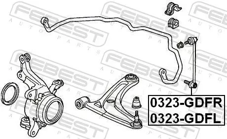 FEBEST Link/Coupling Rod, stabiliser bar (0323-GDFR)