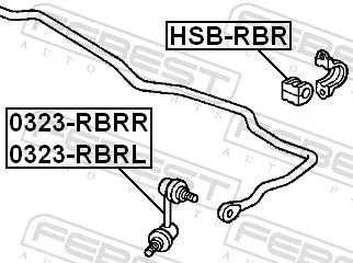 FEBEST Link/Coupling Rod, stabiliser bar (0323-RBRL)