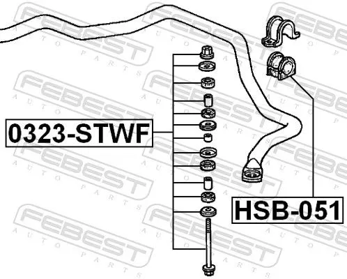 FEBEST Link/Coupling Rod, stabiliser bar (0323-STWF)