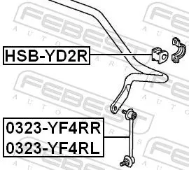 FEBEST Link/Coupling Rod, stabiliser bar (0323-YF4RR)