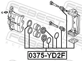 FEBEST Repair Kit, brake caliper (0375-YD2F)