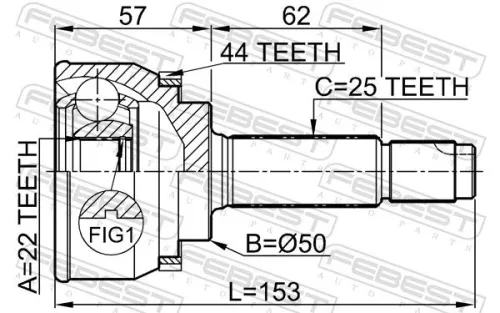FEBEST Joint Kit, drive shaft (0410-004A44)