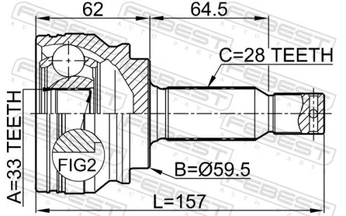 FEBEST Joint Kit, drive shaft (0410-CY34)