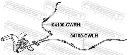 FEBEST Cable Pull, parking brake (04100-CWRH)
