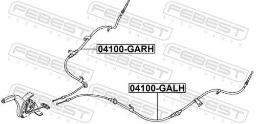 FEBEST Cable Pull, parking brake (04100-GARH)