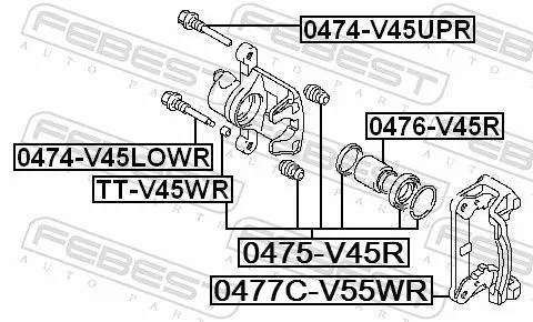 FEBEST Repair Kit, brake caliper (0475-V45R)