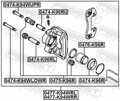 FEBEST Brake Caliper (0477-K94WRL)