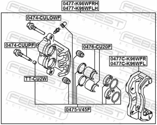 FEBEST Brake Caliper (0477-K96WFRH)