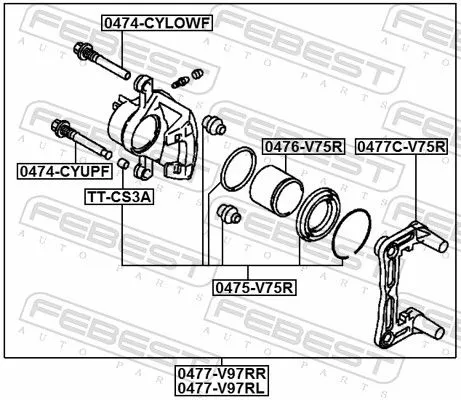 FEBEST Brake Caliper (0477-V97RR)