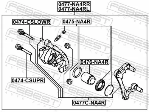 FEBEST Brake Caliper Bracket Set (0477C-NA4R)
