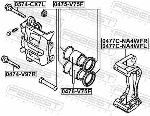 FEBEST Brake Caliper Bracket Set (0477C-NA4WFR)
