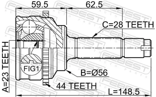 FEBEST Joint Kit, drive shaft (0510-039A44)
