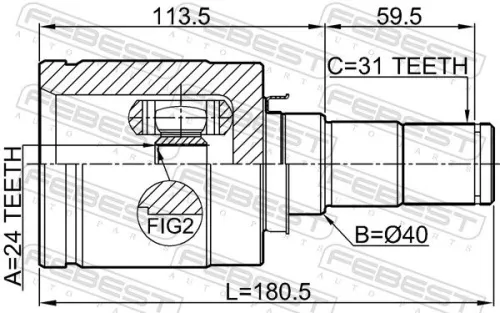 FEBEST Joint Kit, drive shaft (0511-GJATLH)