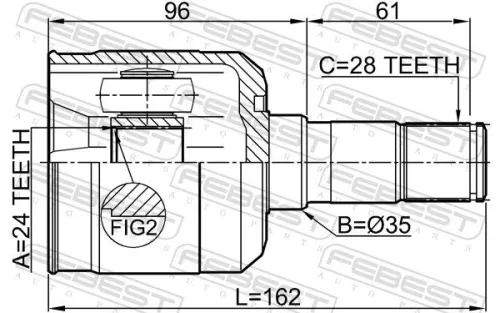 FEBEST Joint Kit, drive shaft (0511-M323FLH)