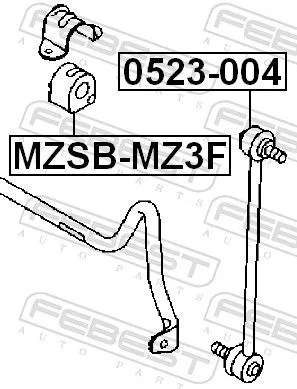 FEBEST Link/Coupling Rod, stabiliser bar (0523-004)