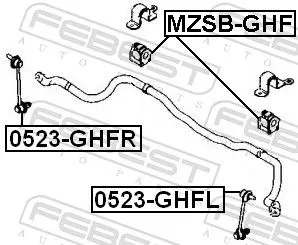 FEBEST Link/Coupling Rod, stabiliser bar (0523-GHFR)