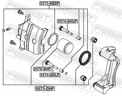 FEBEST Guide Bolt, brake caliper (0574-GHUF)