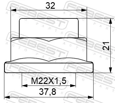 FEBEST Axle Nut, drive shaft (0598-NHUB01)