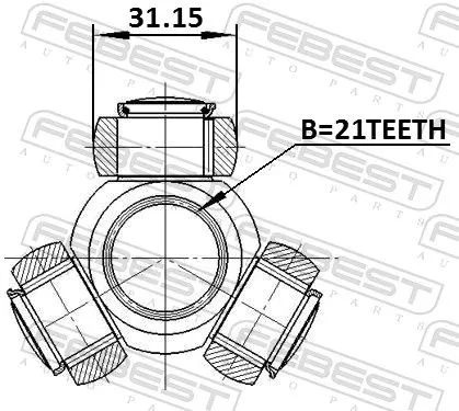 FEBEST Spider Assembly, drive shaft (0716-RH416)