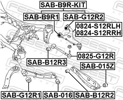 FEBEST Control/Trailing Arm, wheel suspension (0824-S12RRH)
