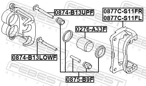 FEBEST Guide Bolt, brake caliper (0874-B13UPF)