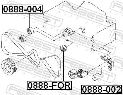 FEBEST Deflection Pulley/Guide Pulley, timing belt (0888-FOR)