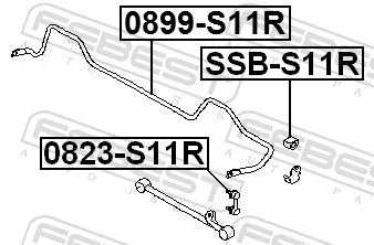 FEBEST Stabiliser Bar, suspension (0899-S11R)