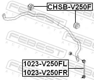 FEBEST Link/Coupling Rod, stabiliser bar (1023-V250FL)