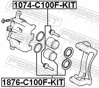 FEBEST Guide Bolt, brake caliper (1074-C100F-KIT)