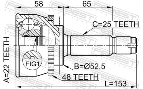 FEBEST Joint Kit, drive shaft (1210-012A48)