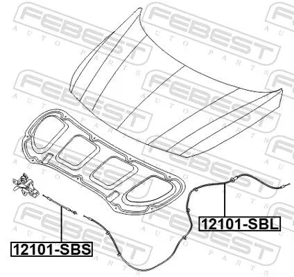 FEBEST Bonnet Cable (12101-SBS)
