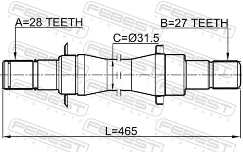 FEBEST Drive Shaft (1212-D716AT4WD)
