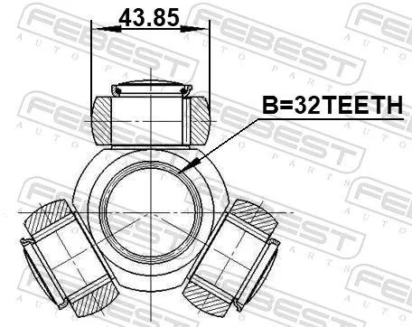 FEBEST Spider Assembly, drive shaft (1216-D7AT2WD)