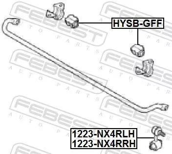 FEBEST Link/Coupling Rod, stabiliser bar (1223-NX4RLH)