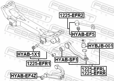 FEBEST Control/Trailing Arm, wheel suspension (1225-EFRR)
