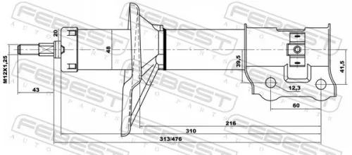 FEBEST Shock Absorber (12666695FR)