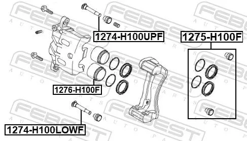 FEBEST Guide Bolt, brake caliper (1274-H100LOWF)